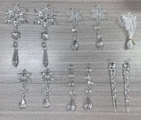 Acrylic Ice Strip Ornaments | 10Pcs Acrylic Ice Strip Snow Ornaments - Stunning Holiday Ceiling Decor for Your Christmas Tree - Cosrac