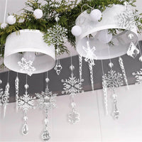 Acrylic Ice Strip Ornaments | 10Pcs Acrylic Ice Strip Snow Ornaments - Stunning Holiday Ceiling Decor for Your Christmas Tree - Cosrac