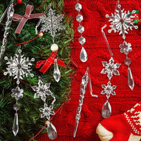 Acrylic Ice Strip Ornaments | 10Pcs Acrylic Ice Strip Snow Ornaments - Stunning Holiday Ceiling Decor for Your Christmas Tree - Cosrac