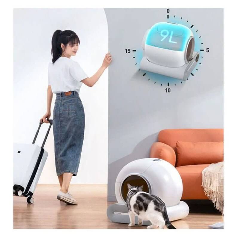 smart self-cleaning cat litter box | Smart cat litter box | Self-cleaning litter box | App-controlled cat box | Low-entry cat litter box | Automatic cat litter box | Spacious cat litter box | Hygienic cat litter solution | Modern pet litter box | Easy-clean cat box | Pet-friendly litter box