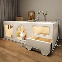 compact indoor cat house | Chic cat villa | Indoor cat house | Cat litter box house | Compact cat home | Small space cat villa | Modern cat furniture | Cat hideaway | Stylish cat condo | Pet-friendly cat house | Cat apartment furniture