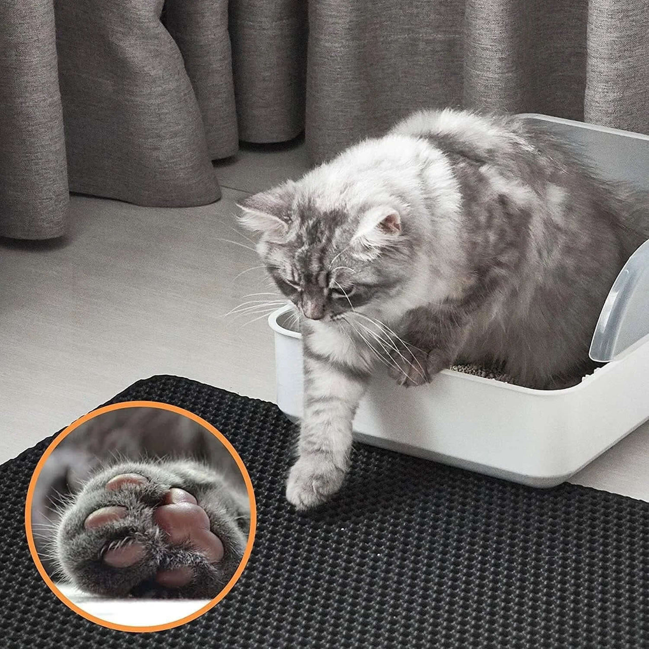 Ultimate Cat Litter Trapping Mat | Cat litter trapping mat | Non-slip cat litter mat | Waterproof litter catcher | Double-layer cat mat | Easy clean litter mat | Pet litter control mat | Durable EVA cat mat | Anti-tracking litter mat | Large cat litter pad | Soft cat paw-friendly mat
