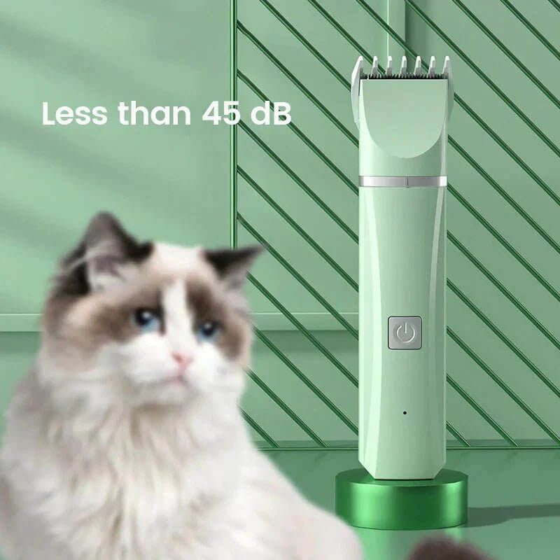 Electric pet grooming kit | 4 in 1 pet hair trimmer | Dog and cat grooming clippers | Rechargeable pet hair trimmer | Low-noise pet grooming tool | Professional pet clipper set | Portable pet grooming kit | Safe and easy pet trimmer | All-in-one grooming tool for pets | Cordless pet grooming clippers