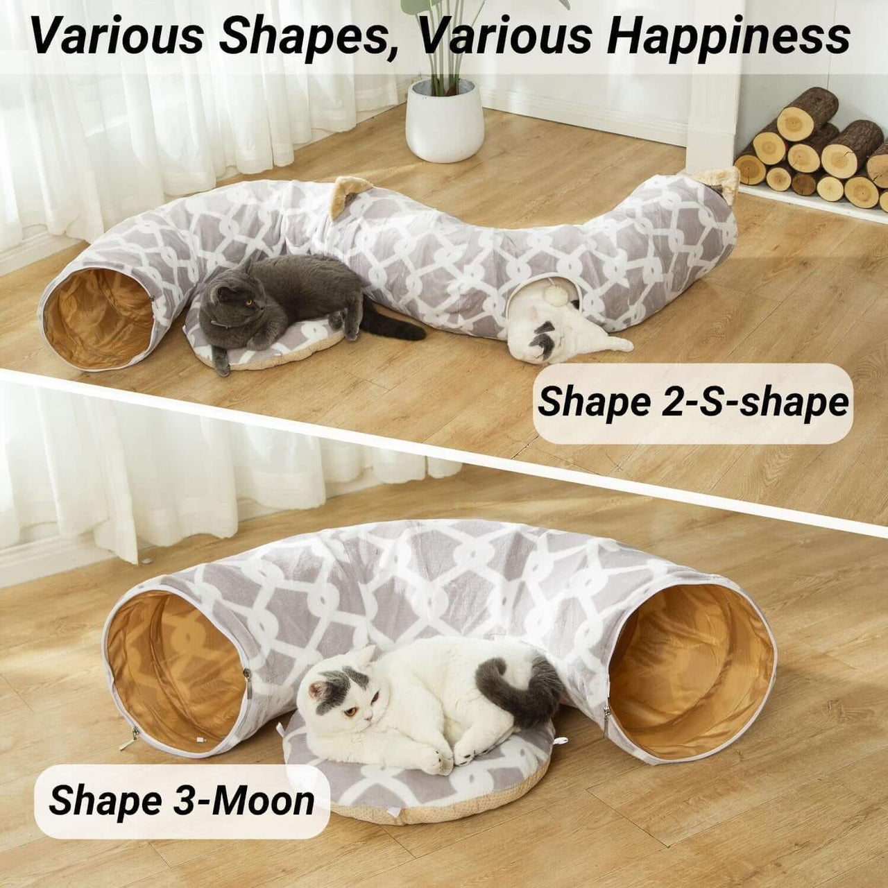 Cozy Cat Tunnel Bed  | Cat tunnel bed | Interactive cat toy | Cat play tunnel | Cozy cat hideaway | Indoor cat playground | Fluffy toy cat bed | Cat activity tunnel | Comfortable cat lounge | Pet tunnel bed | Cat exercise toy