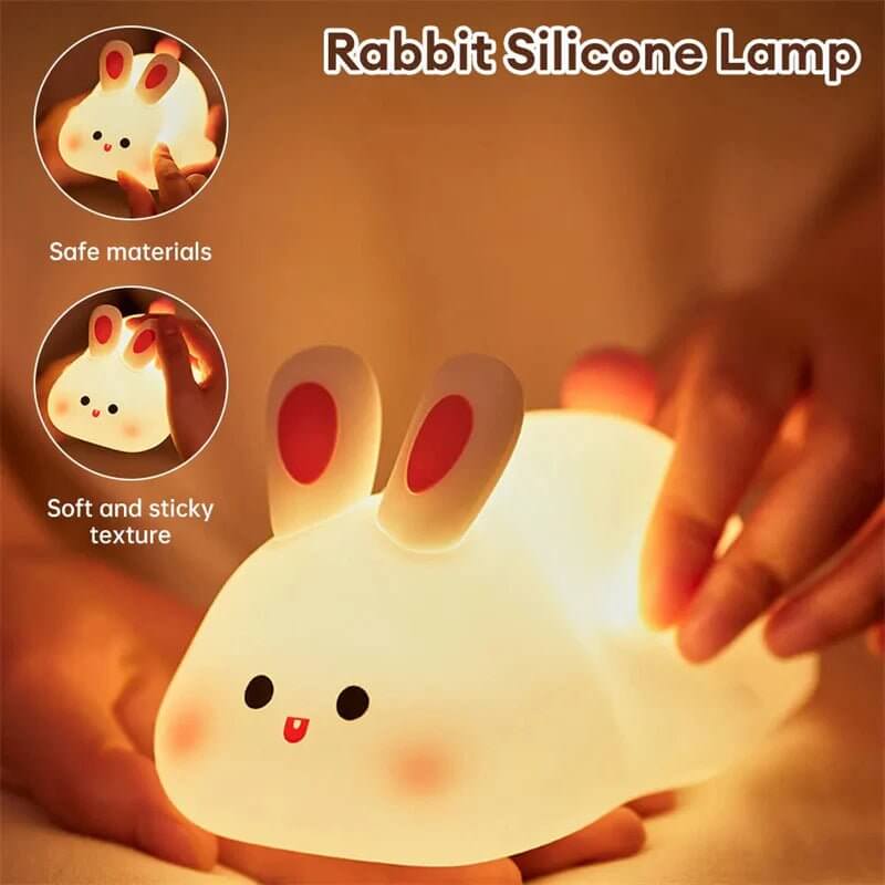 Cute LED Bunny Lamp | Rabbit night light | Touch sensor lamp | Cute LED bedside light | Kids bedroom décor | Rechargeable night lamp | Bunny night light | Soft warm glow lamp | Nursery table light | Portable touch lamp | Adorable bunny décor