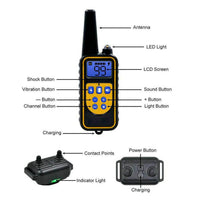 Waterproof Dog Shock Trainer | Waterproof dog training collar | Remote dog shock trainer | Rechargeable pet training collar | Dog obedience training device | Long-range dog trainer | Adjustable electric dog collar | Anti-bark training collar | Safe vibration dog trainer | Professional dog training tool | Pet behavior correction collar