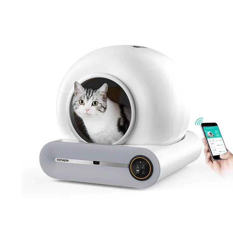 smart self-cleaning cat litter box | Smart cat litter box | Self-cleaning litter box | App-controlled cat box | Low-entry cat litter box | Automatic cat litter box | Spacious cat litter box | Hygienic cat litter solution | Modern pet litter box | Easy-clean cat box | Pet-friendly litter box