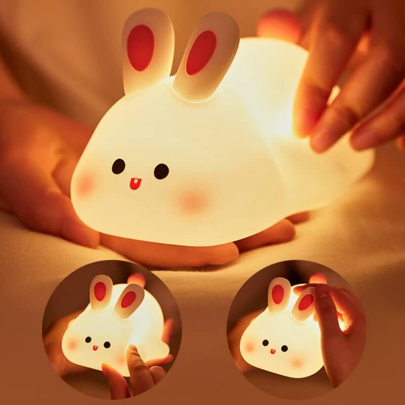 Cute LED Bunny Lamp | Rabbit night light | Touch sensor lamp | Cute LED bedside light | Kids bedroom décor | Rechargeable night lamp | Bunny night light | Soft warm glow lamp | Nursery table light | Portable touch lamp | Adorable bunny décor