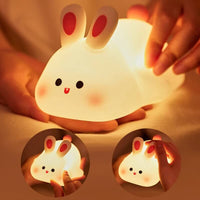 Cute LED Bunny Lamp | Rabbit night light | Touch sensor lamp | Cute LED bedside light | Kids bedroom décor | Rechargeable night lamp | Bunny night light | Soft warm glow lamp | Nursery table light | Portable touch lamp | Adorable bunny décor