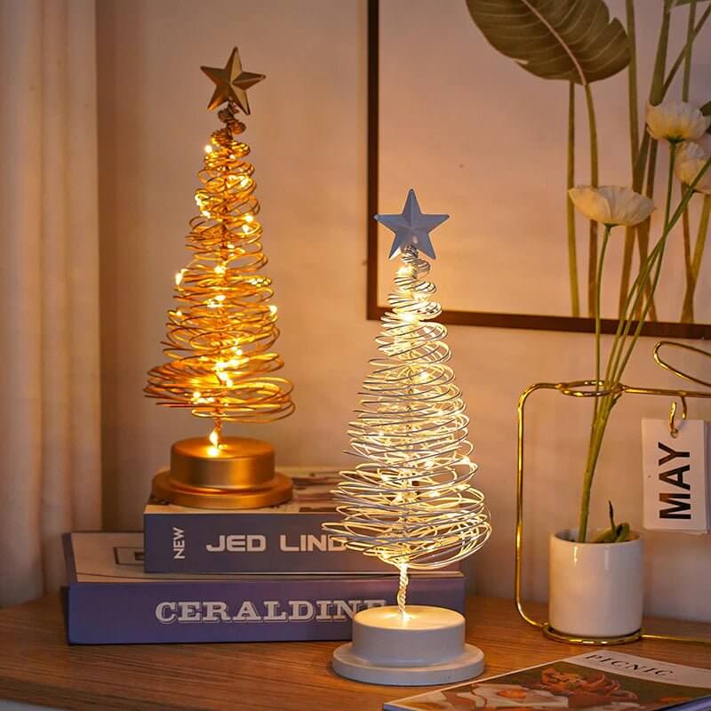 Elegant LED Tree Lamp | Modern Dimmable Home Décor Light | LED Christmas tree lamp | Wrought iron desk ornament | Holiday tree light | Festive LED décor | Christmas night lamp | Tabletop Christmas light | Decorative holiday lamp | Warm white LED tree | Christmas home decoration | Modern Christmas desk light