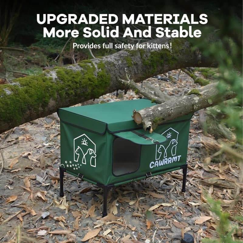 heated cat house | Deluxe Insulated Winter Heated Cat House - Waterproof Shelter with Adjustable Legs for Feral Cats and Kittens - Cosrac