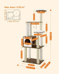 Deluxe Multi - Level Cat Tree – Sturdy, Stylish & Fun Indoor Playground - Cosrac