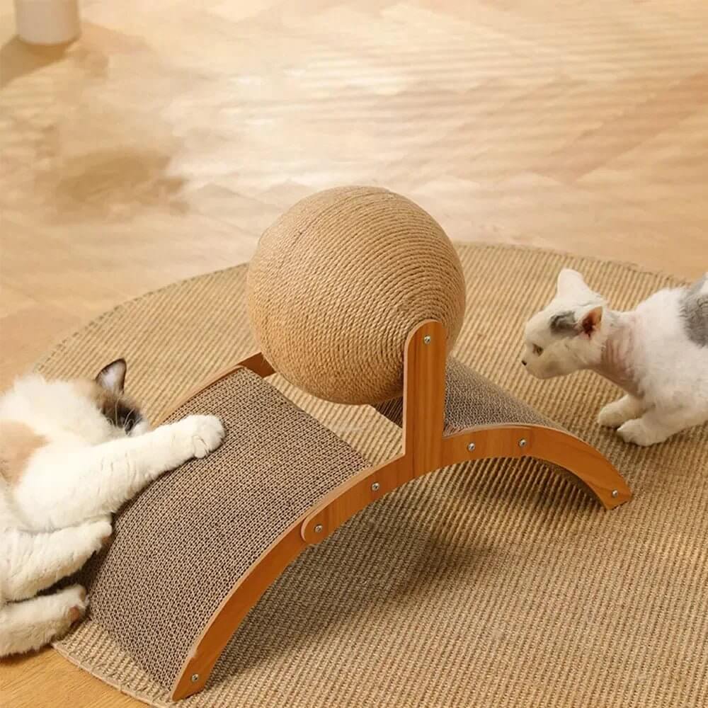 Engaging Cat Scratcher Ball - Inclined Sisal Scratch Board for Indoor Cats and Kittens - Cosrac